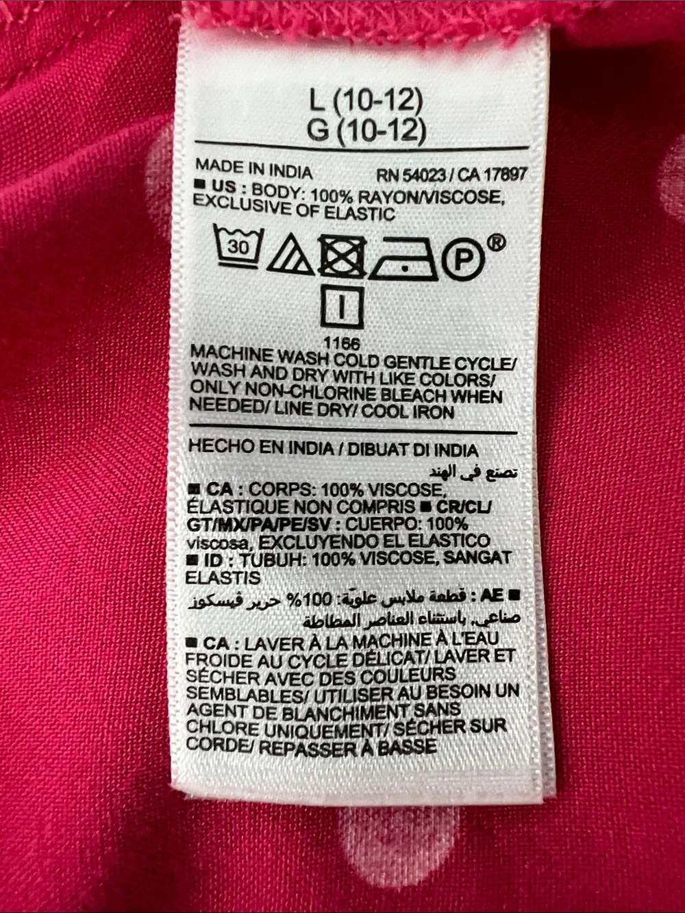 Old Navy | Kids Hot Pink White Polka Dot Button-Front Dress #564088-01 Size L